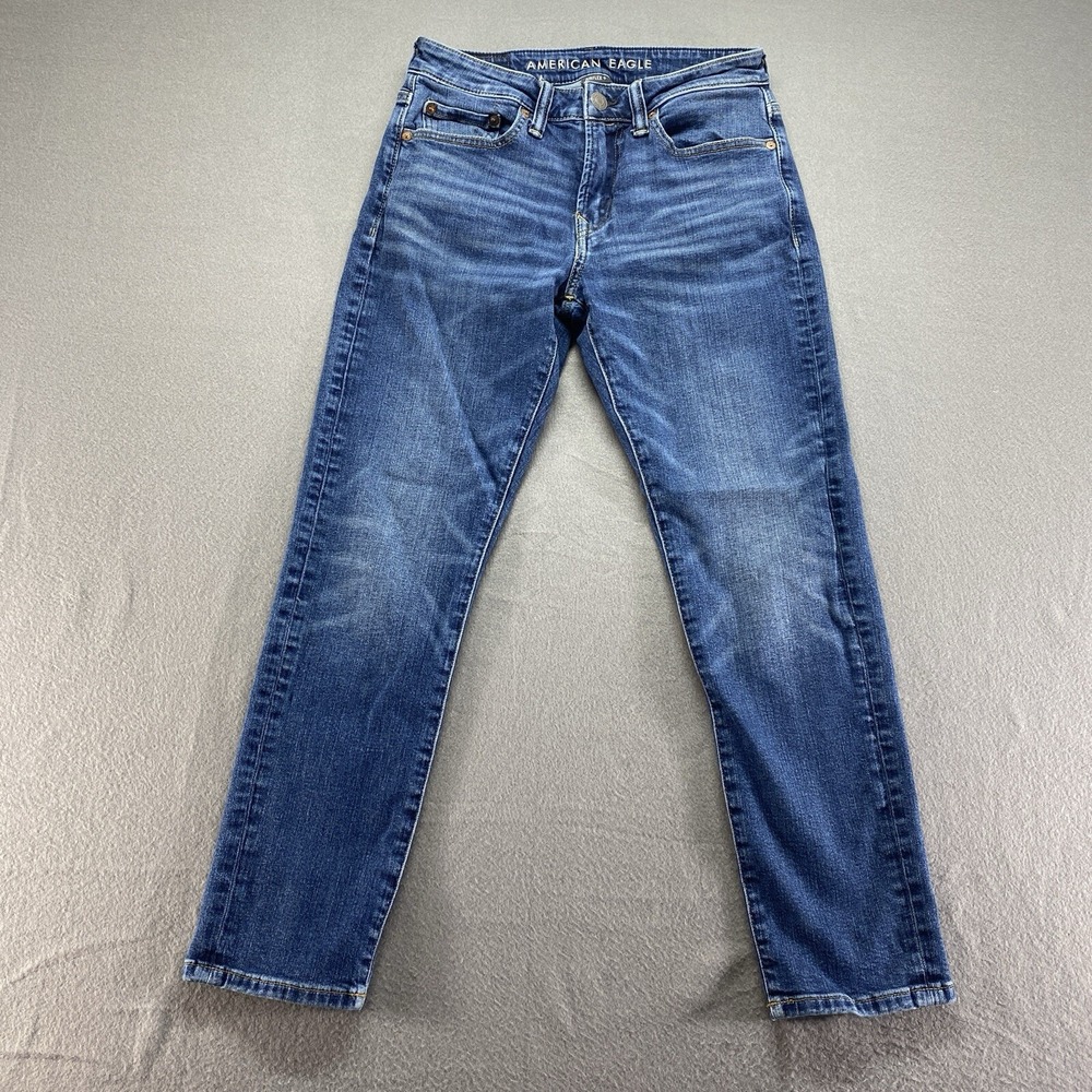 American Eagle Skinny Jeans Mens 28x28 Blue Excellent Airflex+ Stretch Denim